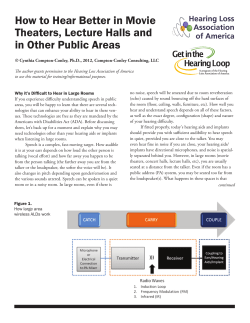 How to Hear Better in Movie Theaters, Lecture Halls and in Other