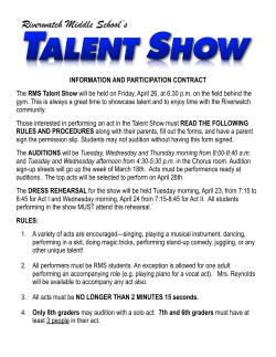 Talent Show information sheet