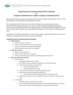 Organizational Communications Plan Cookbook or Campus