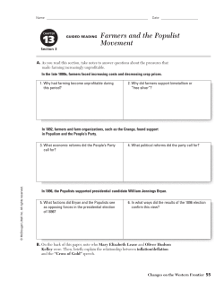 GUIDED READING Farmers and the Populist Movement