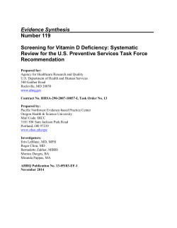 Screening for Vitamin D Deficiency: Systematic Review for the