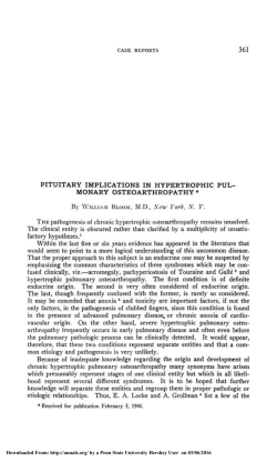 pituitary implications in hypertrophic pulmonary