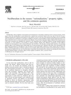 Neoliberalism in the oceans: ``rationalization,`` property rights, and