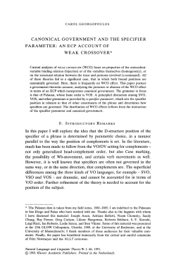 Canonical government and the specifier parameter