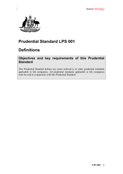 Prudential Standard LPS 001 Definitions