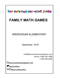 FAMILY MATH GAMES - Box Cars and One