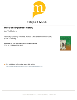 Theory and Diplomatic History - UCLA Department of Political Science