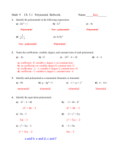 Math 9 Extra WS 1 key