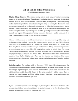 USE OF COLOR IN REMOTE SENSING