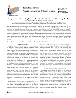 Design of Manufacturing Process Plan for Satellite Camera
