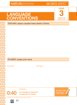 LaNGUaGe CONVeNTIONS