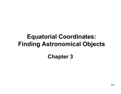 Equatorial Coordinates: Finding Astronomical Objects