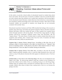 Reading: Common Ideas about Force and Motion