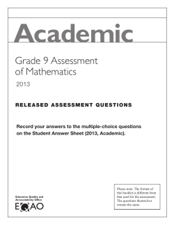 Grade 9 Assessment of Mathematics