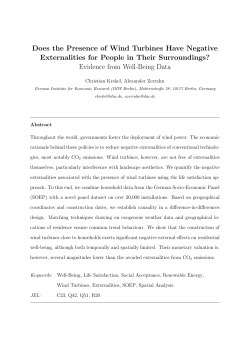 Does the Presence of Wind Turbines Have Negative Externalities for