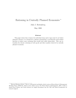 Rationing in Centrally Planned Economies
