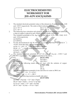 electrochemistry worksheet for jee-advance/aiims