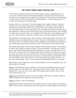 The Twelve Tables: Basis of Roman Law - Latter