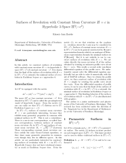 Surfaces of Revolution with Constant Mean Curvature H = c in