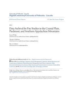Data Archival for Fire Studies in the Coastal Plain, Piedmont, and