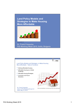 Land Policy Models and Strategies to Make Housing