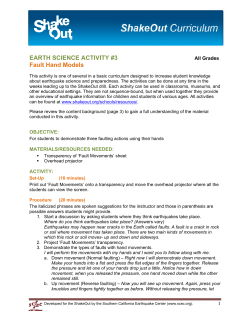 EARTH SCIENCE ACTIVITY #3 Fault Hand Models