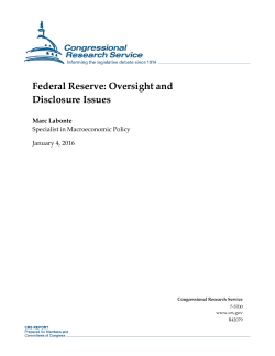 Federal Reserve: Oversight and Disclosure Issues
