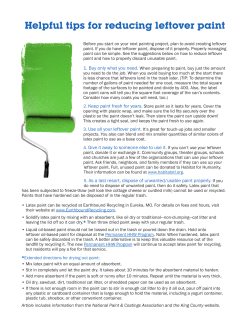 Helpful tips for reducing leftover paint