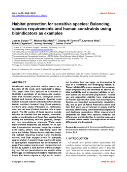 Habitat protection for sensitive species: Balancing species