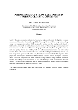 performance of straw bale houses in tropical climatic condition