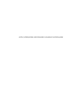 Anti-Catholicism and English Canadian Nationalism