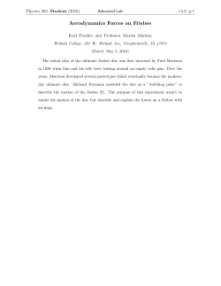 Aerodynamics Forces on Frisbee