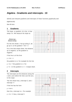 Gradients and intercepts