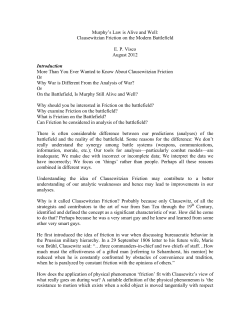 Murphy`s Law is Alive and Well: Clausewitzian Friction on the