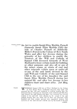 An Act to enable Sarah Eliza Matilda Parnell