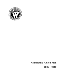 Affirmative Action Plan 2006 &ndash; 2010