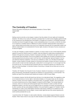 The Centrality of Freedom - Lebanon Renaissance Foundation