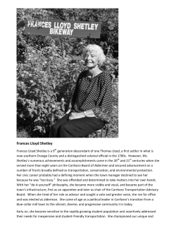 Frances Lloyd Shetley - Chapel Hill Historical Society