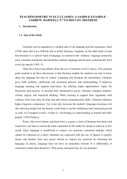 andrew marwell`s &ldquo;to his coy mistress&rdquo;