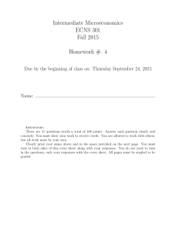 ECNS 301 Fall 2015 Homework #: 4