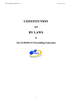 Constitution of the European Powerlifting Federation