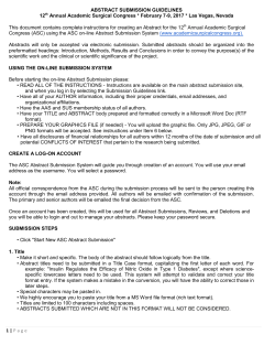 Submission Guidelines - Academic Surgical Congress