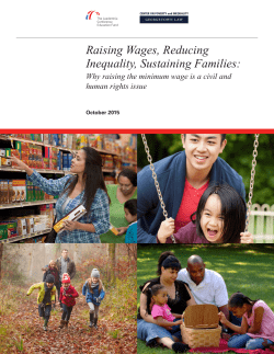 Raising Wages, Reducing Inequality, Sustaining Families: