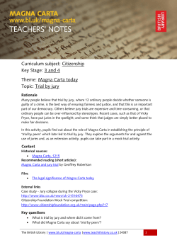 Curriculum subject: Citizenship Key Stage: 3 and 4 Theme: Magna
