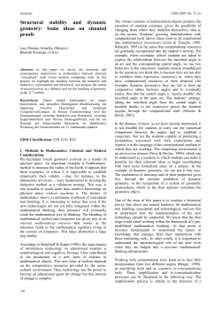 Structural stability and dynamic geometry: Some ideas on situated