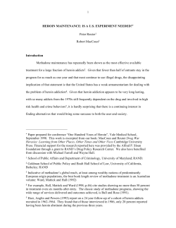 heroin maintenance - School of Public Policy