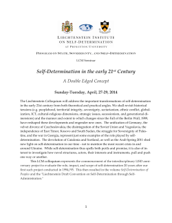 Seminar Program and Participants - Liechtenstein Institute on Self