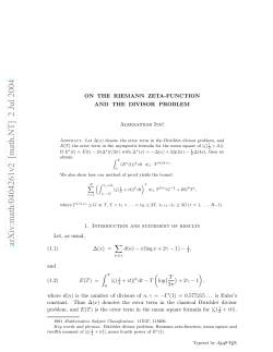 arXiv:math/0404261v2 [math.NT] 2 Jul 2004