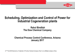 Scheduling, Optimization and Control of Power for - focapo-cpc