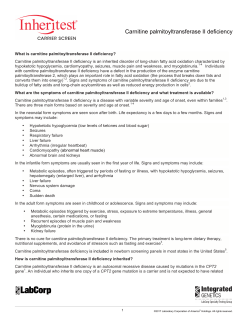 Carnitine palmitoyltransferase II deficiency